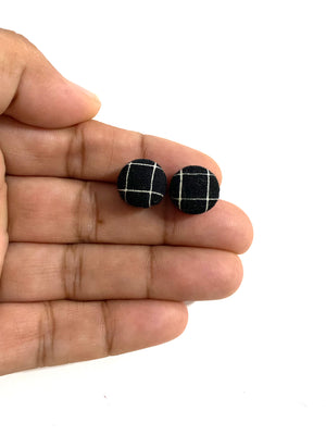 Small Studs - Black Grid