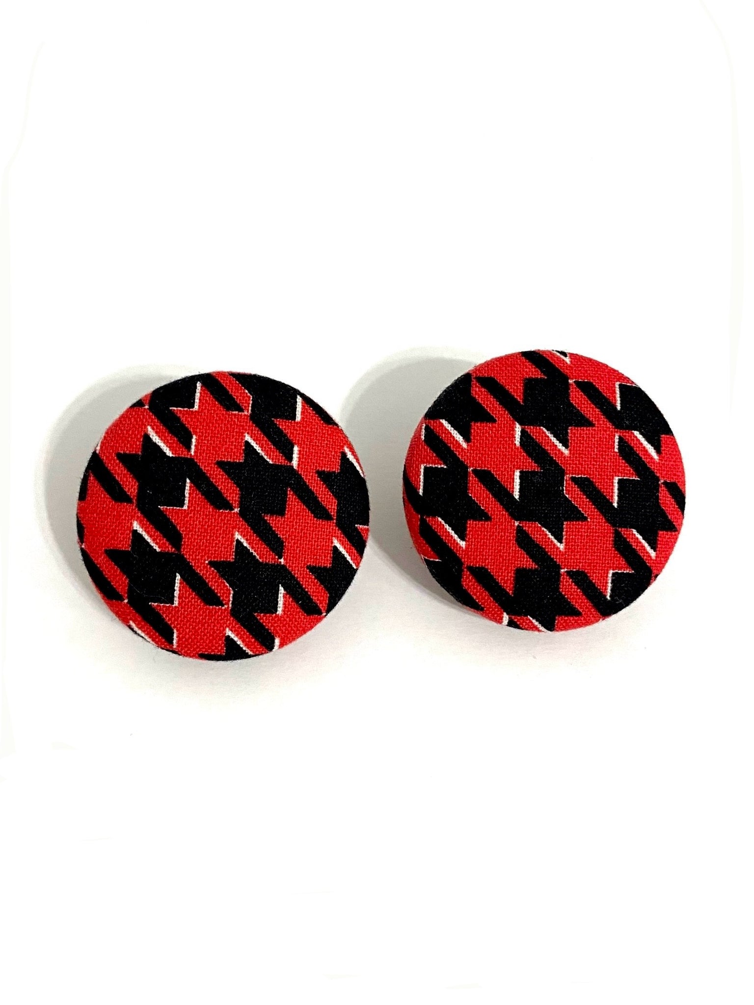 Large Studs -  Red Houndstooth