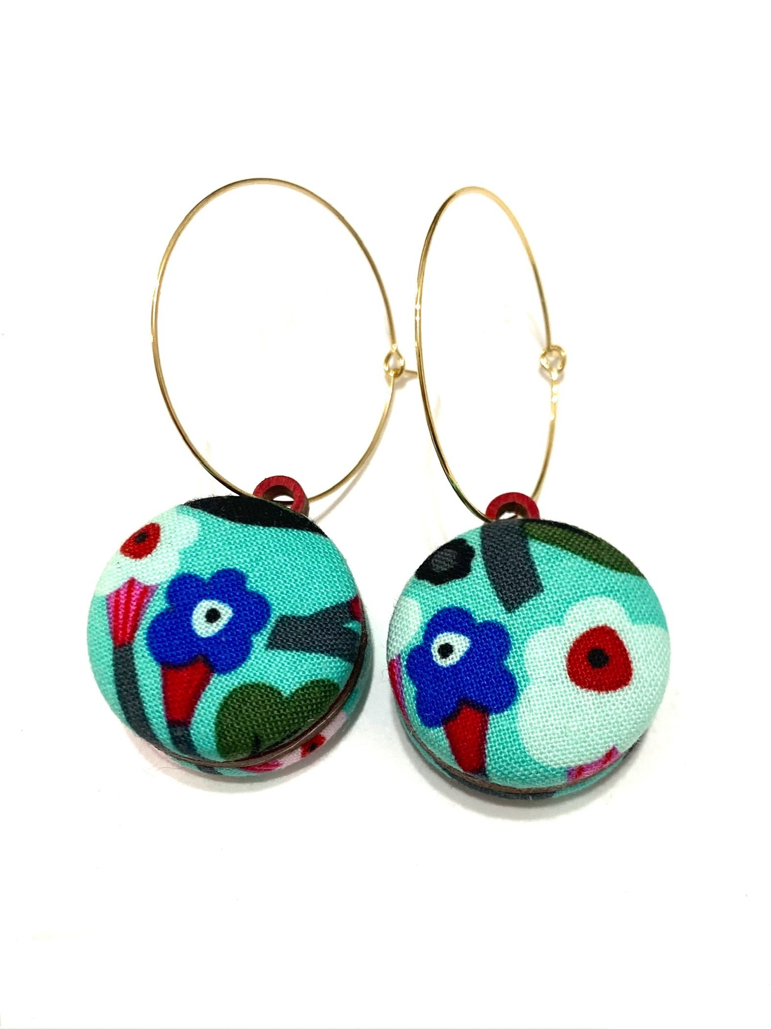 Jumbo Everyday Hoops- Blue Blooms