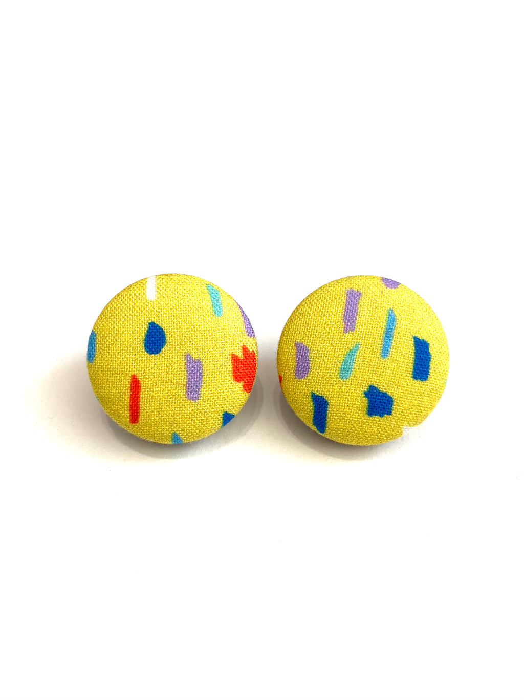 Medium Studs - Strokes in Yellow