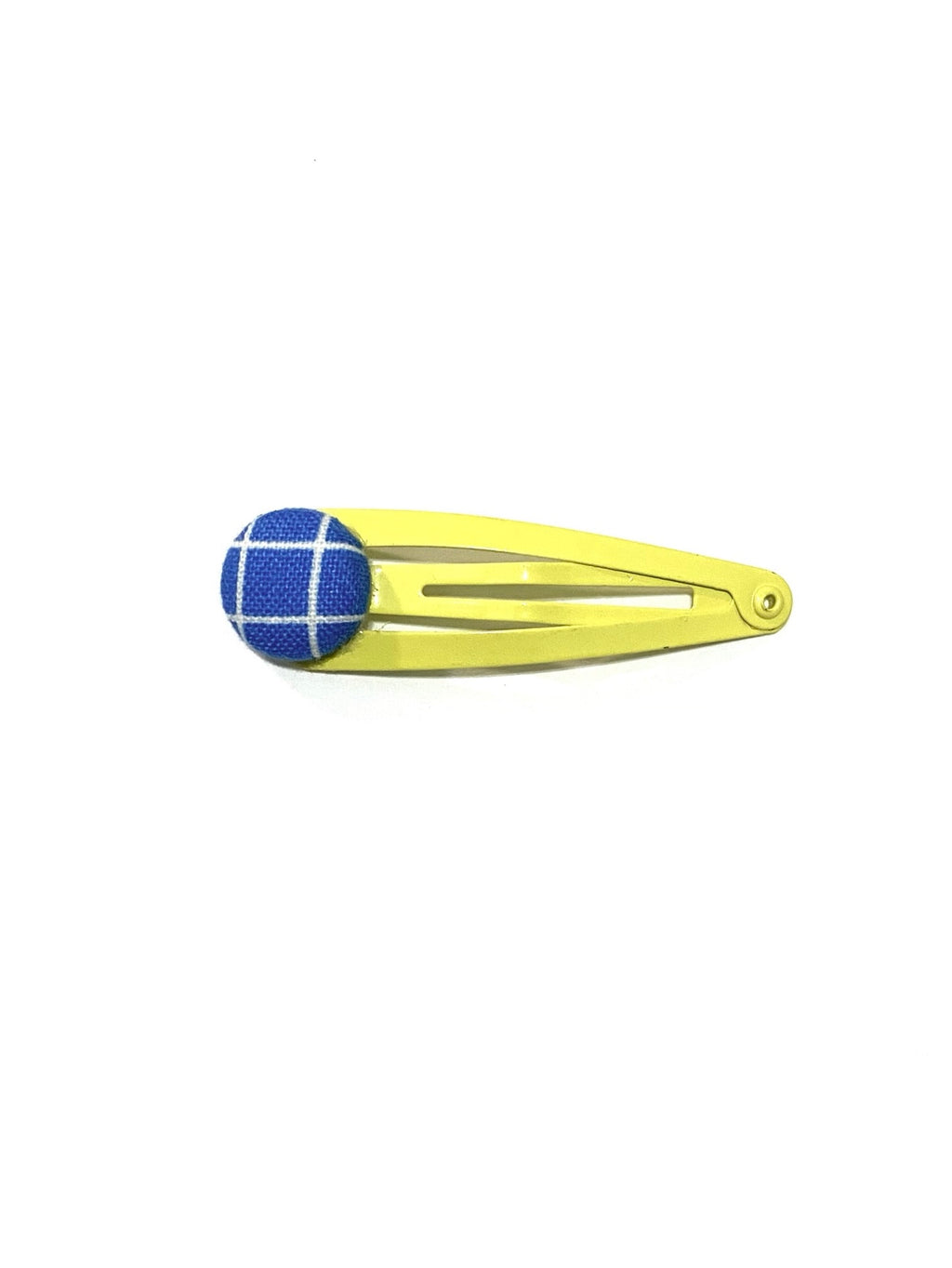 BOTÓN DE AZÚCAR - Hair Clips- Yellow - Blue Grid