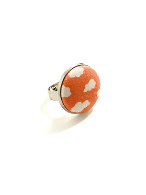 Silver Tone Ring- Clouds
