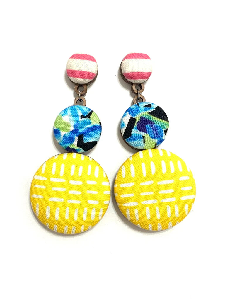 Big Earrings- Yellow Garden